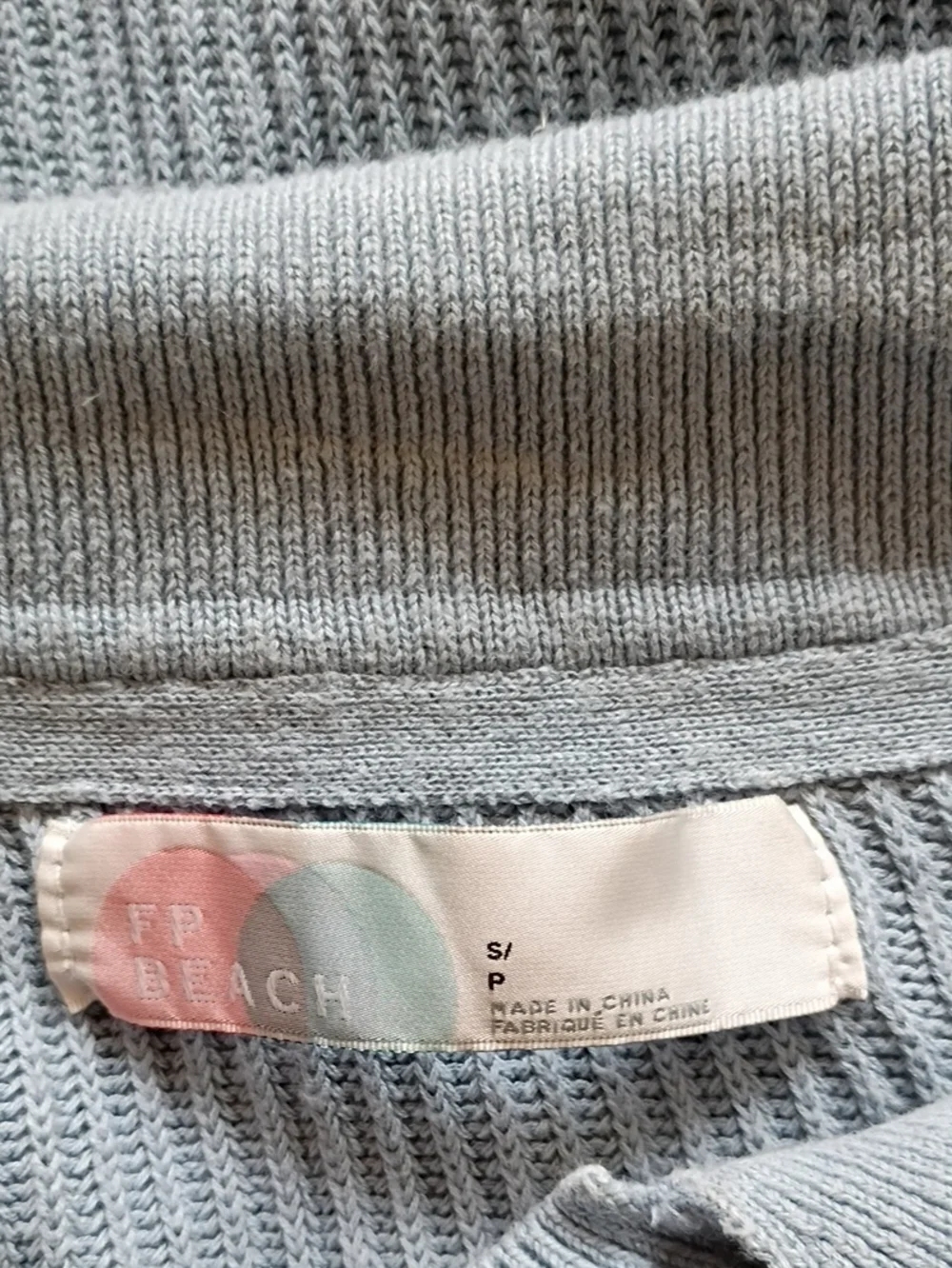 Free People Beach Linen/Cotton Rib Knit Oversized Sweater sz S
